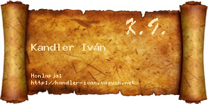 Kandler Iván névjegykártya